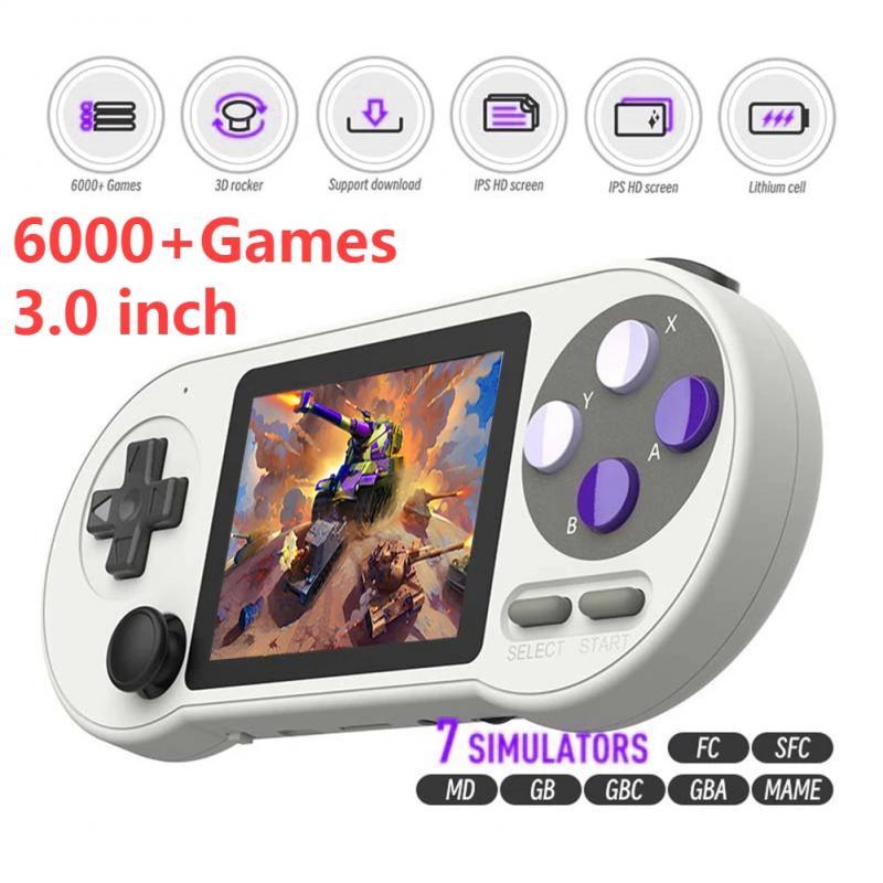 Data Frog 3.0 inch Handheld Game Console Portable Game Console 6000+ Games Retro Video Game Consoles TV Player Men Children Gift