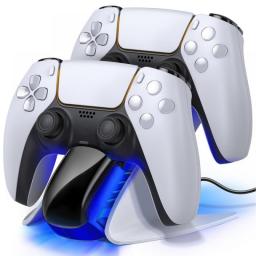 BEBONCOOL Dual Controller Charger For PS5 Charging Dock Station For Playstation 5 Dualsense Controllers With USB C Cable For PS5