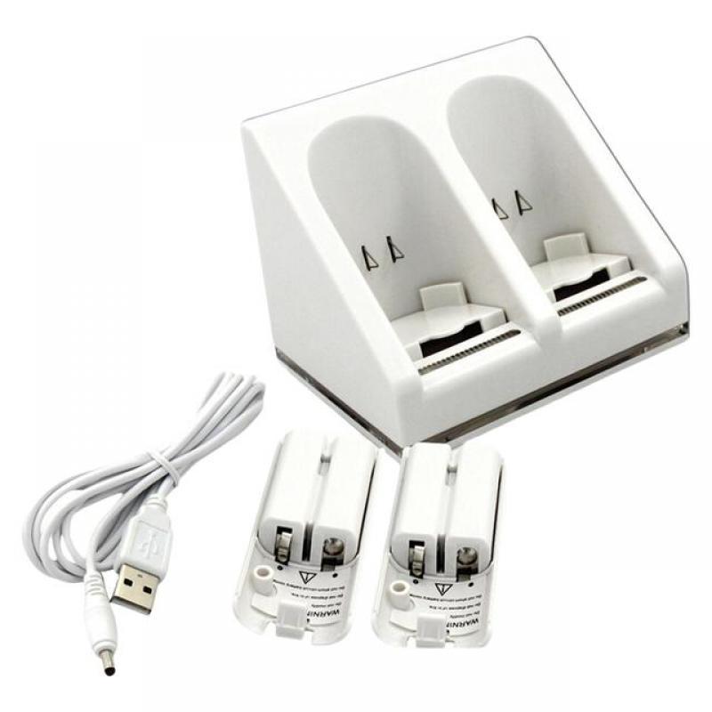 2 Port Charging Dock Rechargeable 2800mAh Batteries Charger for Wii Game Console Game Accessories