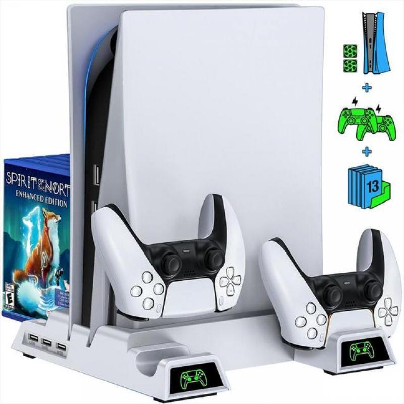 FOR PS5 Cooling Stand 2 Cooler Fan 2 Controller Charger Charging Dock Station for Playstation 5 PS 5 Console & Dualsense