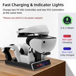 Controller Charging Dock With LED Light,VR Stand Display  PSVR2,Compatible PS5 Charger,Playstation VR2 Handle Seat Charger