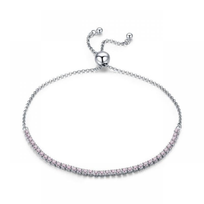 BAMOER 14K Gold Plated CZ Classic Tennis Bracelet for Women, 925 Sterling Silver Adjustable Slider Bracelet Wedding Jewelry Gift