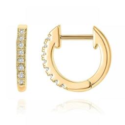 Bamoer 14K Gold Plated 925 Sterling Silver Cubic Zirconia Cuff Earrings Huggie Studs