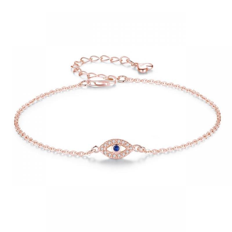 KALETINE Lucky Evil Eye Bracelet 925 Sterling Silver Bracelets for Women Blue Stone CZ Turkey Adjustable Men Jewelry KLTB099