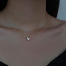 WOOZU 925 Sterling Silver French Cute Four-Leaf Flower Pendant Necklaces For Women Luxury Clavicle Chain 14k Gold Plated Jewelry