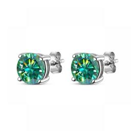 KNOBSPIN D Color Moissanite Earring S925 Sterling Sliver Plated With 18k White Gold Earring For Women Man Sparkling Fine Jewelry