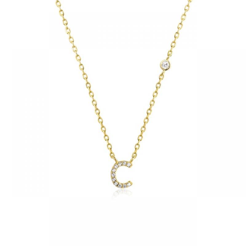 ANDYWEN 925 Sterling Silver Gold Small 26 Letters A- Z Zircon CZ Pendant Monogram Necklace Me 2020 Initial Alphabet M A Jewelry