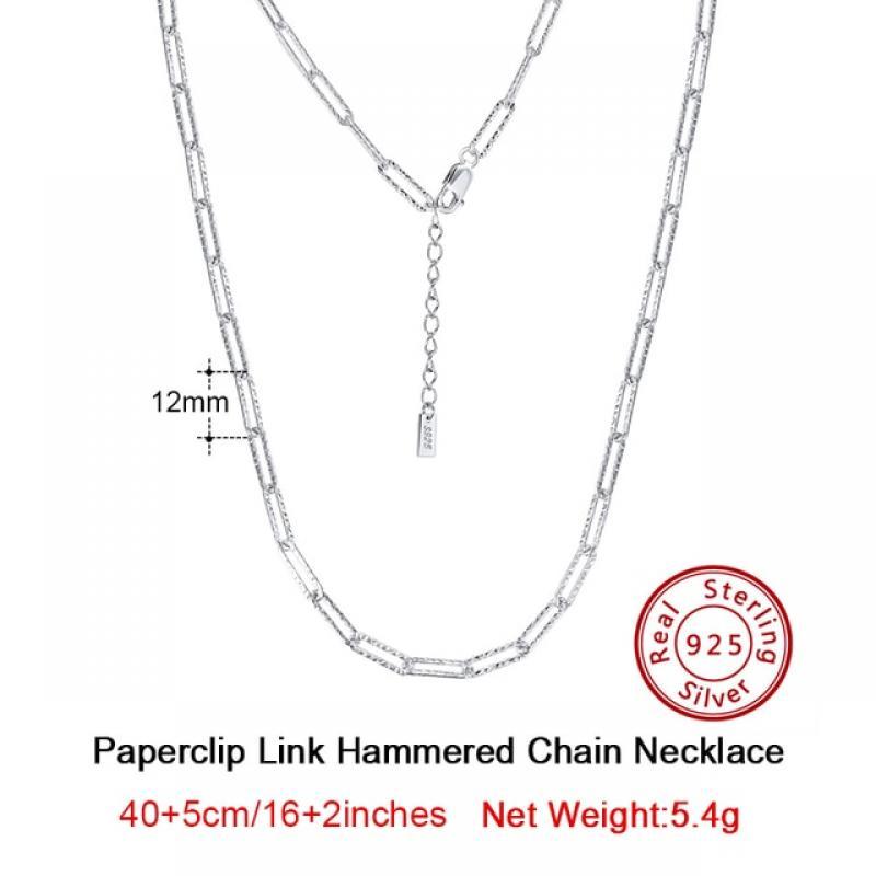 ORSA JEWELS 14K Gold Plated Genuine 925 Sterling Silver Paperclip Neck Chain 6/9.3/12mm Link Necklace for Women Men Jewelry SC39