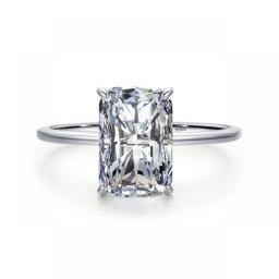 Ailmay Luxury Cutting Clear CZ Ring Solid 925 Sterling Silver Classic Finger Rings For Women Wedding Engagement Jewelry Gift