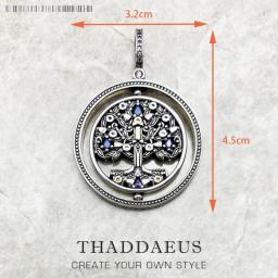 Amulet Magical Lucky Symbol Tree Flower Karma Whell Sun Bird Butterfly Pendants Jewelry 925 Sterling Silver Gift For Women Men