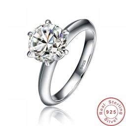 99Percent OFF Solitaire 1ct Lab Diamond Ring 100Percent Real 925 Sterling Silver Engagement Wedding Band Rings For Women Men Party Jewelry