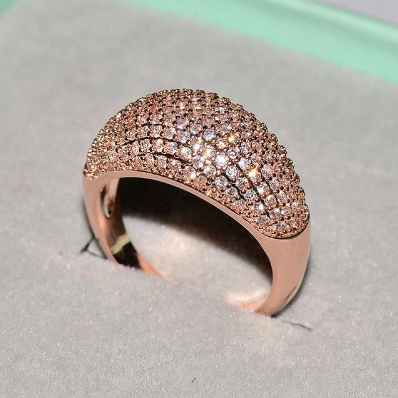Real 18k Gold Rings for Women Luxury Full Diamond Fine Jewelry Wedding Anniversary Party for Girlfriend&Wife Gift Bijoux Femme