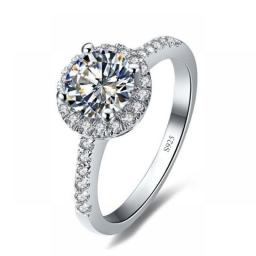 Solitaire 3ct Lab Diamond Ring White Gold Filled Jewelry Engagement Wedding Band Rings For Women Bridal Fine Party Accessory