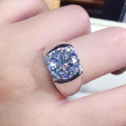 Big Solitaire Male 5ct Lab Sona Diamond Ring 925 Sterling Silver Party Wedding Band Rings For Men Moissanite Accessory