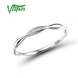 VISTOSO Gold Rings For Women Genuine 14K Yellow/White Gold Ring Shiny Diamond Promise Engagement Rings Anniversary Fine Jewelry