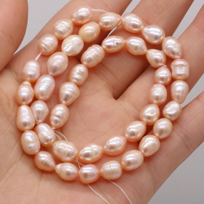 Natural Freshwater Pearl Beads Rice Shape 100% Real Pearls Bead for Jewelry Making DIY Women Bracelet Necklace Earrings
