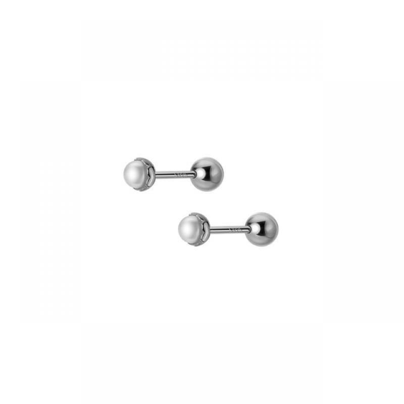 WANTME 925 Sterling Silver Simple Sweet Shell Spiral Beads Small Stud Earrings for Women Fashion Korean Party Piercing Jewelry
