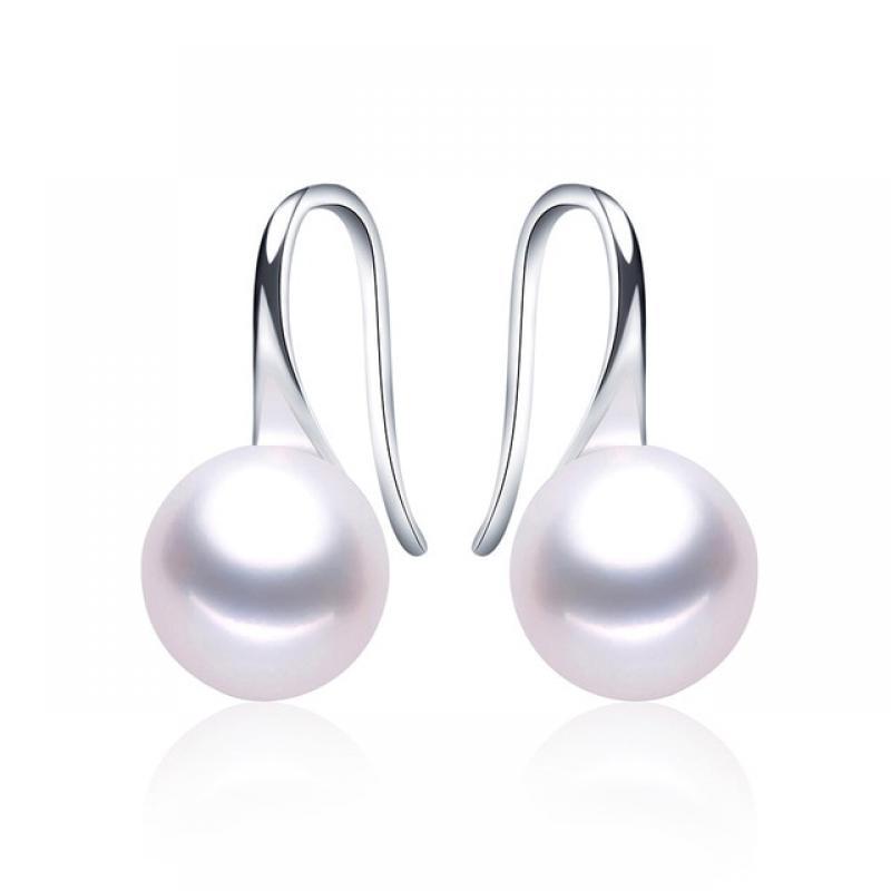 2021 New Hot selling stud earrings for women white black real Natural pearl jewelry 925sterling silver accessories gift with box