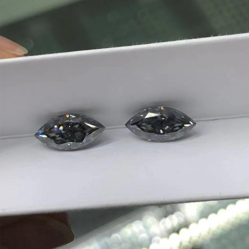 Real Marquise Cut Loose Moissanite Gemstone Grey Color VVS1 100% Pass Diamond Test 0.5ct 10ct Gem Beads For Jewelry Making Gifts