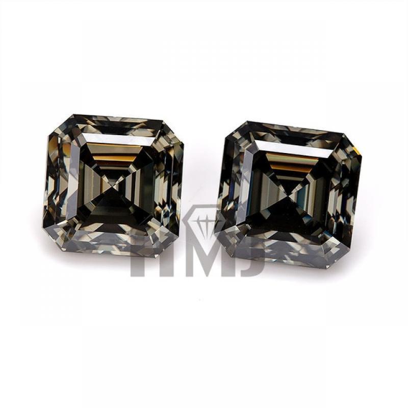 Moissanite Stone Asscher Cut VVS1 Ｇray Color Loose Lab Grown Diamond with GRA Certificate Gemstones Wholesale