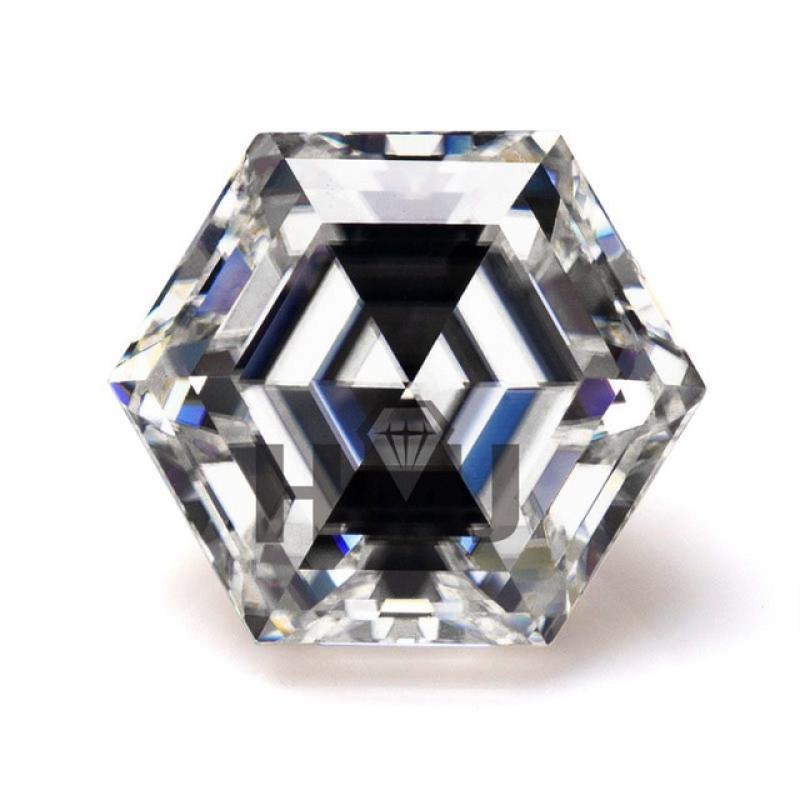 Moissanite Stone Hexagon Step Cut VVS1 Gray Color Loose Lab Grown Diamond with GRA Certificate Gemstones Wholesale