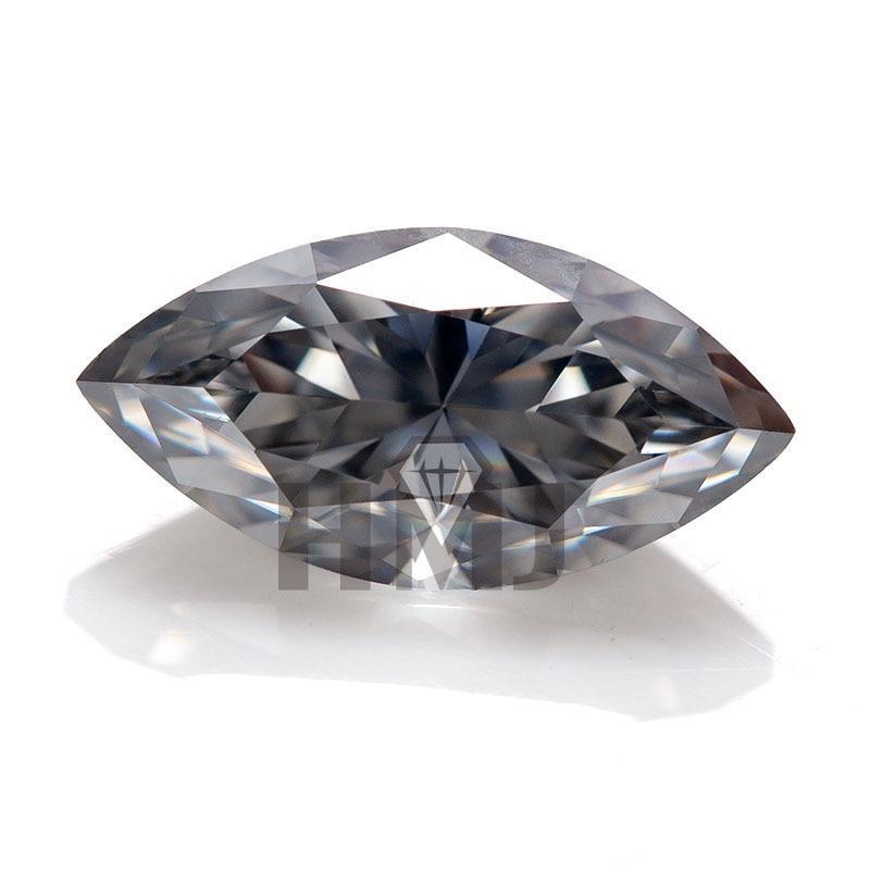 Moissanite Stone Marquise Cut VVS1 Gray Color Loose Lab Grown Diamond with GRA Certificate Gemstones Wholesale