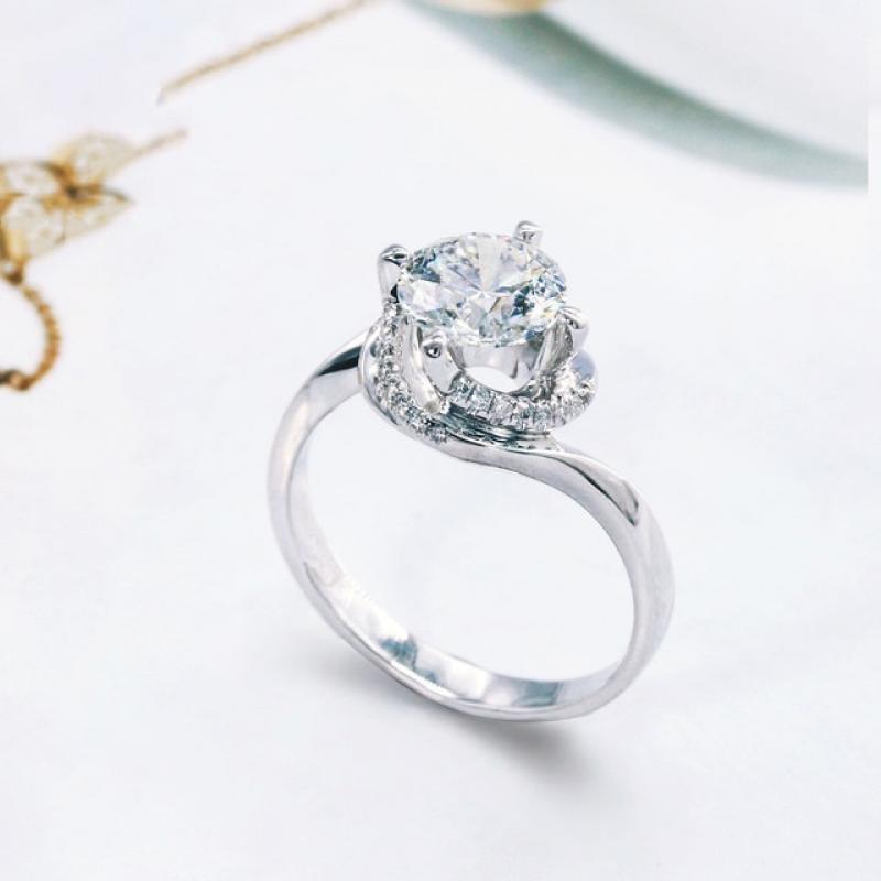 DIWENFU Silver 925 Jewelry Round Diamond Ring for Women S925 Sterling Silver Anillos De Wedding Gemstone Femme Ring Box Anel