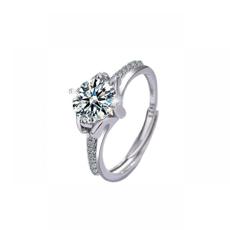 DIWENFU Genuine 925 Sterling Silver 1 Carat Diamond Rings for Women Anillos De Silver 925 Jewelry Diamond Gemstone Ring Anel Box