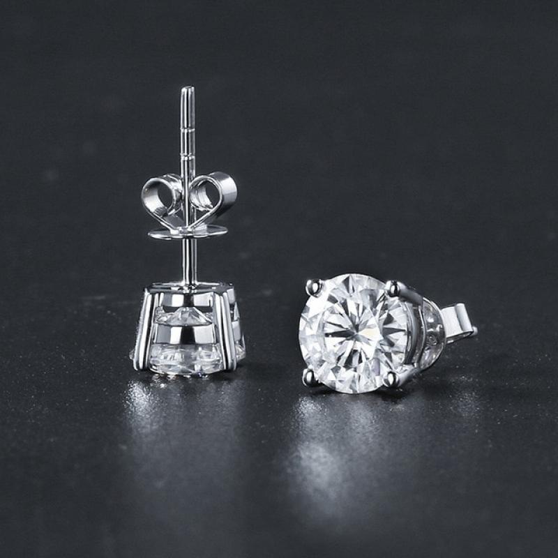 925 Sterling Silver White Diamond Gemstone Earring for Women Silver 925 Jewelry Aretes De Silver 925 Jewelry Stud Earring Female
