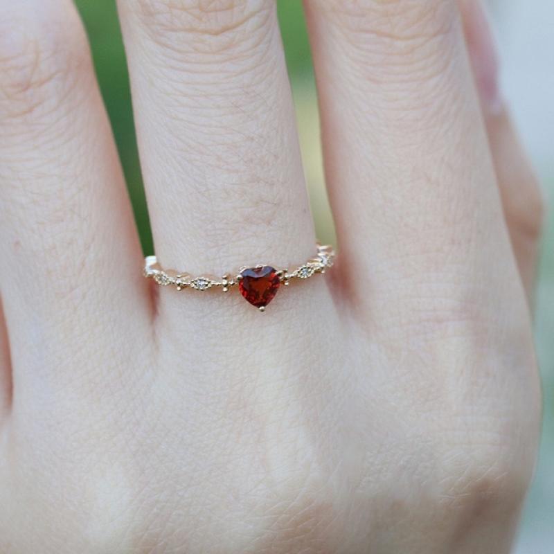14K Gold Jewelry Womens Rings Natural Ruby Bizuteria Gemstone Anillos De Dainty Anillos Plata 925 Para Mujer Red Ruby Anel Box