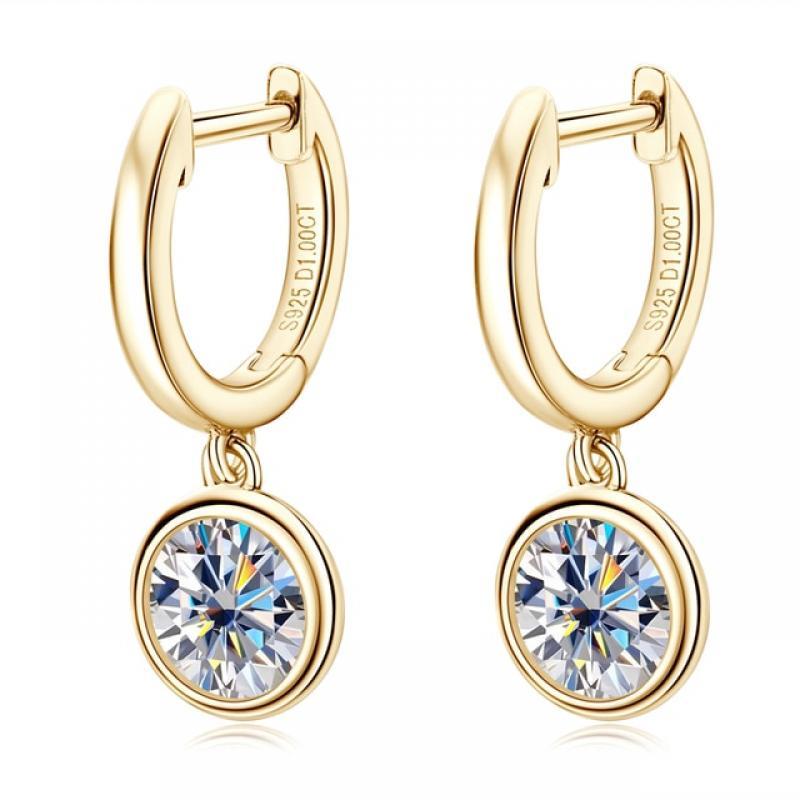 IOGOU Modern 2023 Hoop Earrings for Women 6.5mm Real Moissanite Dangle Huggie Drop Earrings Silver 925 Original Jewelry for Girl