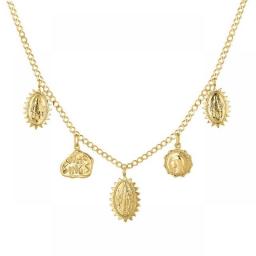 DPLAOPA 925 Sterling Silver Gold Plated Silver Multi Medal Necklace Choker Long Chain Luxury Women Weddng Jewelry Wholesale