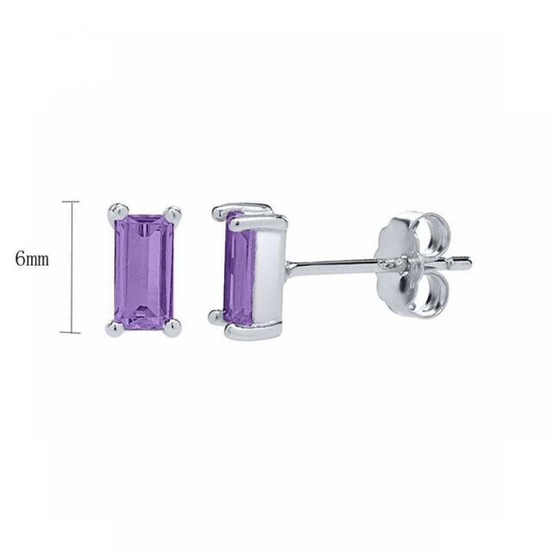 925 Sterling Silver Needle Silver Purple Crystal Pendant Hoop Earrings for Women Multi Style Exquisite Piercing Earrings Jewelry