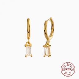 925 Sterling Silver French Punk Hip-Hop Geometric Small Hoop Earrings For Women Gold Silver Party Jewelry Accessories