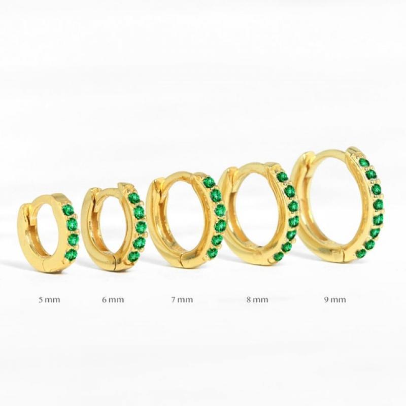 CANNER Real 925 Sterling Silver Hoop Earrings for Women Round Circle Earring Zircon Piercing Earings personalized Trend Jewelry