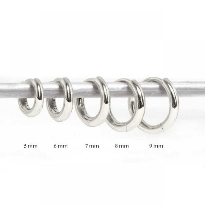 Aide 925 Sterling Silver Rose Gold Small Hoop Earrings For Women Girls Gift Wedding Engagement Party Gift Smooth Ear Bone Buckle