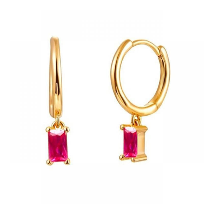 KEYOUNUO Gold Filled Stud Earrings Set For Women Ear Cuffs Colorful Zircon Dangle Hoop Earrings Fashion Party Jewelry Wholesale