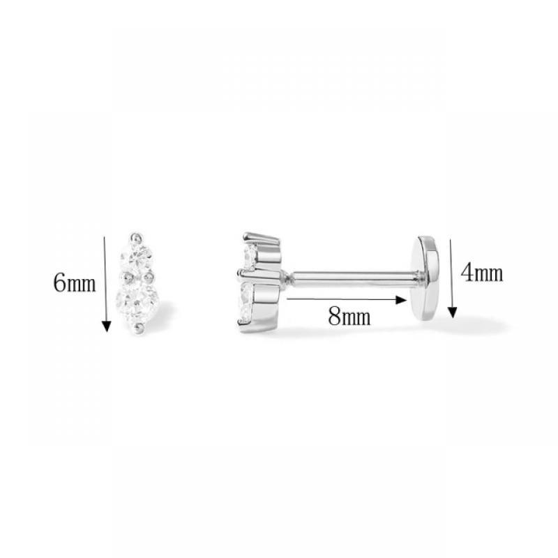 CANNER 925 Sterling Silver Piercing Earring Cubic Zirconia Eyes Snake Star Pendientes Plata 925 Cartilage Stud Earrings 1pcs