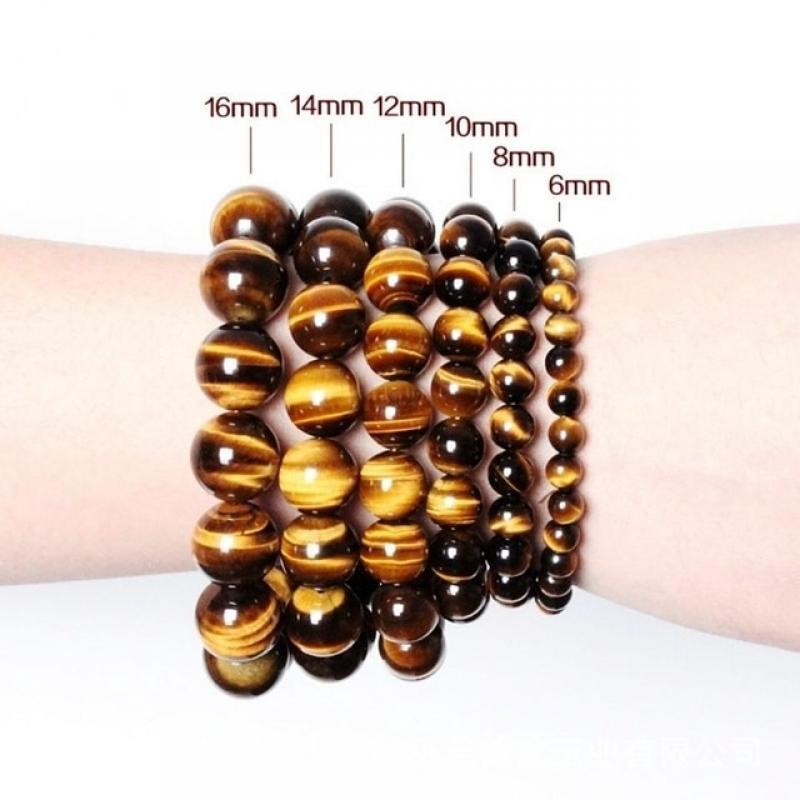 Fashion Tiger Eye Bracelet Men and Women Charm Natural Stone Jewelry Healing Buddha Elastic Rope Couple Crystal Bead Bracelet