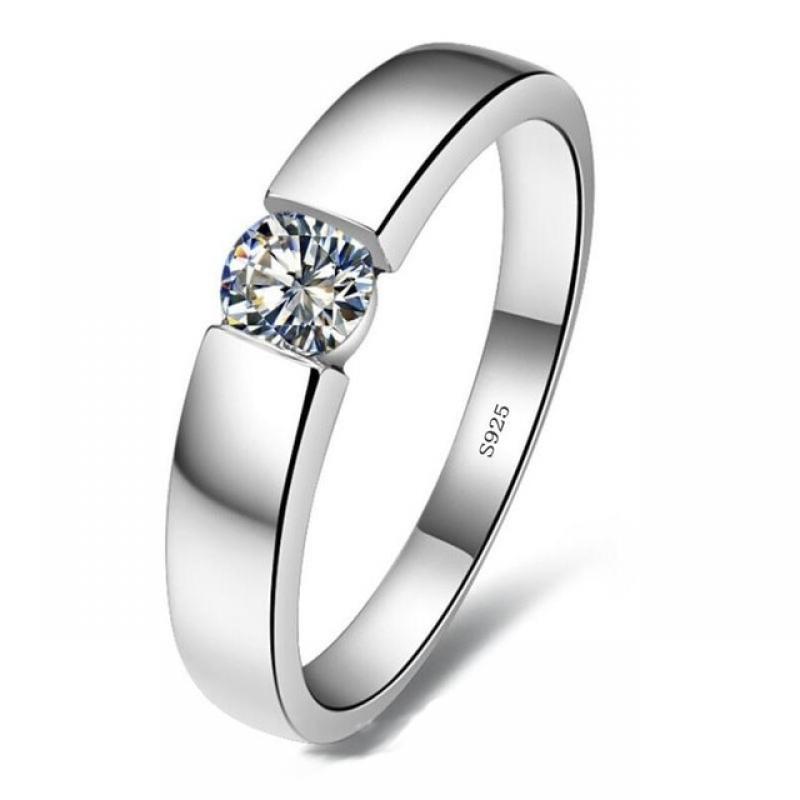 Choucong Solitaire Lovers Promise Ring 925 sterling Silver cz Stone Perfect Party Wedding Band Rings For Women Men Bijou Jewelry
