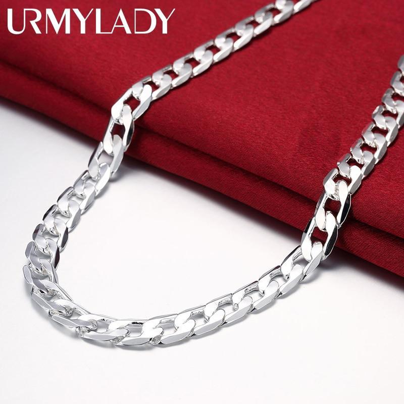 Special Offer 925 Sterling Silver Necklace for men's 20/24 Inches Classic 8MM Chain Luxury Jewelry Wedding Christmas gifts