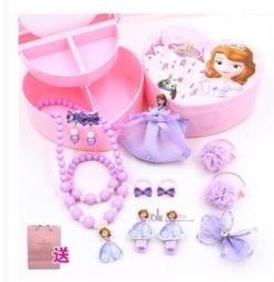 Necklace Girl Bracelet With Girls Forward To Receive Make-up Box Gift Word Love Jewelry Set Princess Makeup Box Gift