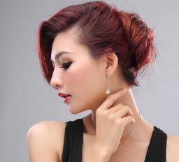 Classical Imitation Pearl    Rhinestone Made Long Crystal Health Earrings (pair) Earring Ohrringe