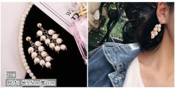1pair Ohrringe Applicability Gender: Female Pearl Earrings Long-style Korean Temperament Red Super Immortal Bride In Earrings