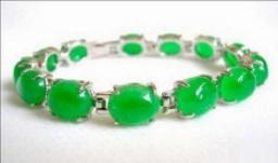 Gem Stone Green Gem Beads White Link Clasp Bracelet Pulseras Bracelets Bangles Women Wedding Word  For Women