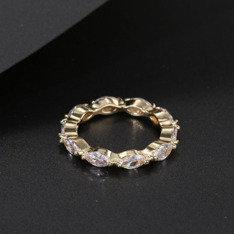 Fashion Luxury Cubic Zirconia Engagement Rings for Women Marquise Crystal Wedding Ring Party Jewelry Gift