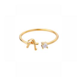 A-Z Initial Rings For Women Open Adjustable Stainless Steel Wedding Ring 2023 Trend Gold Color Couple Jewelry Accessories Gift