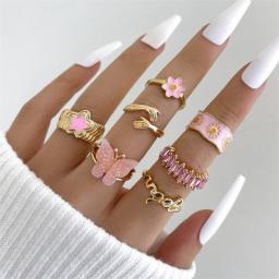 3Pcs/Set Vintage Pearl Rings Womens Bohemia Pearls Shiny Zircon Metal Pendant Teeth Anillos Unusual Female Trend Jewelry Gifts