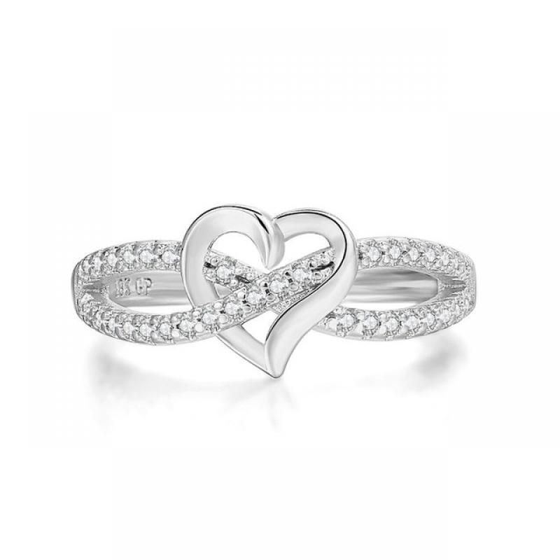 Couple Infinity Love Rings For Women Ladies Jewellery Double Color Dainty Wedding Engagement Gift Promise Rings Jewelry DZR029