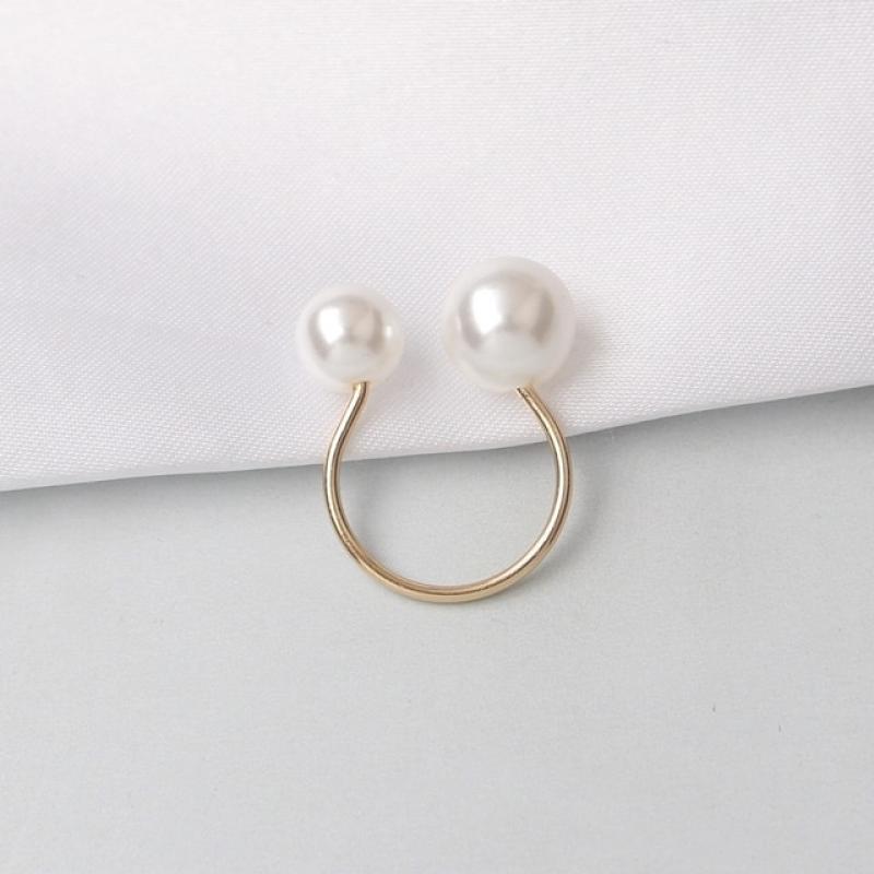 G293 Fashion Mujer Anneau Anel Simulated Pearl Adjustable Open Rings for Women Wedding Jewelry Girls Bijoux Finger Anillos